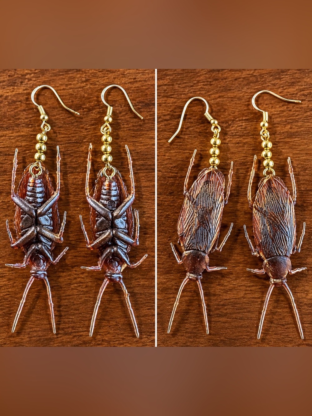 Cockroach Statement Earrings Handmade